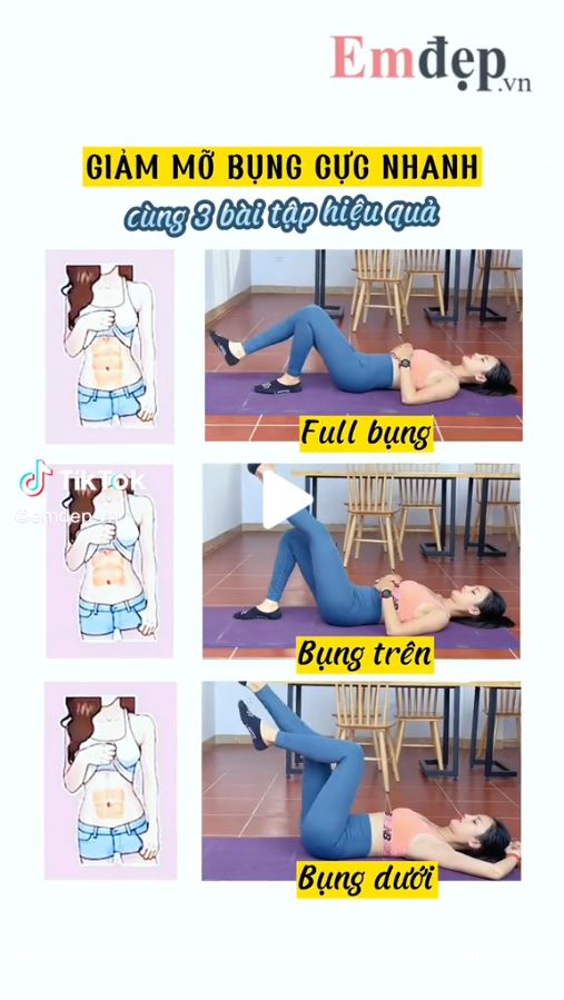 Giảm mỡ bụng cực nhanh cùng 3 bài tập hiệu quả