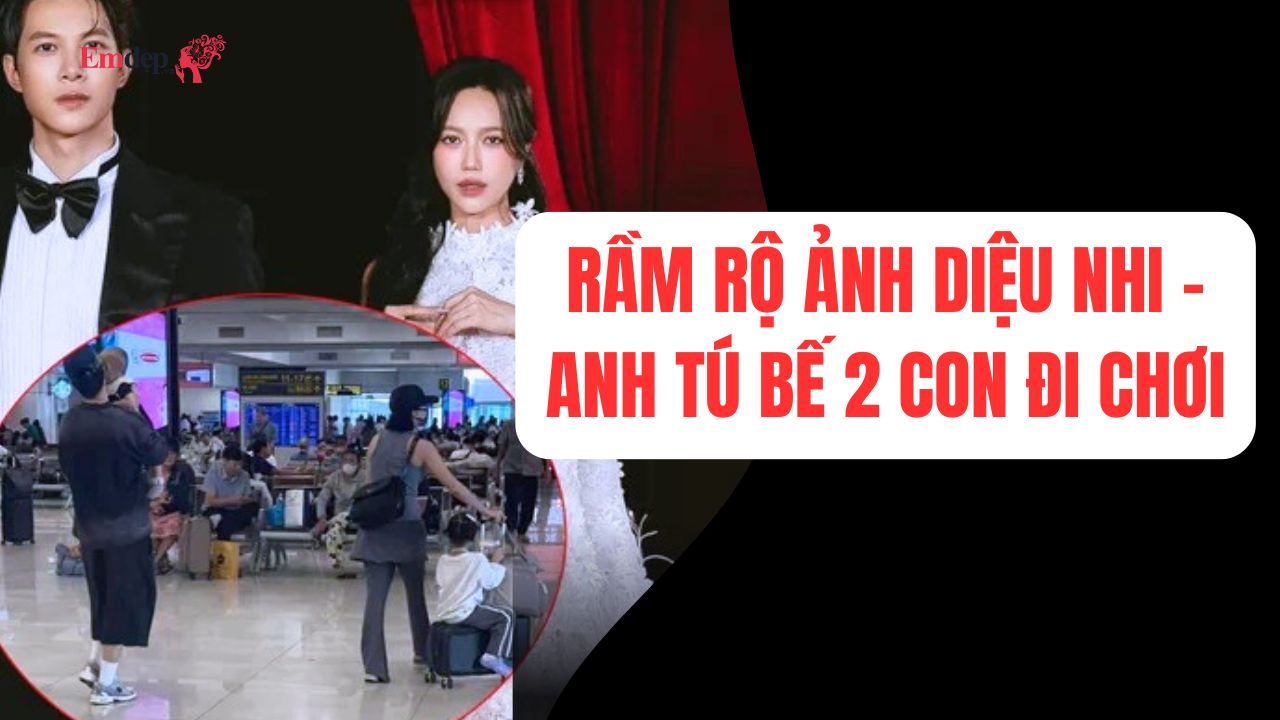 HOT: Rầm rộ ảnh Diệu Nhi - Anh Tú bế 2 con đi chơi