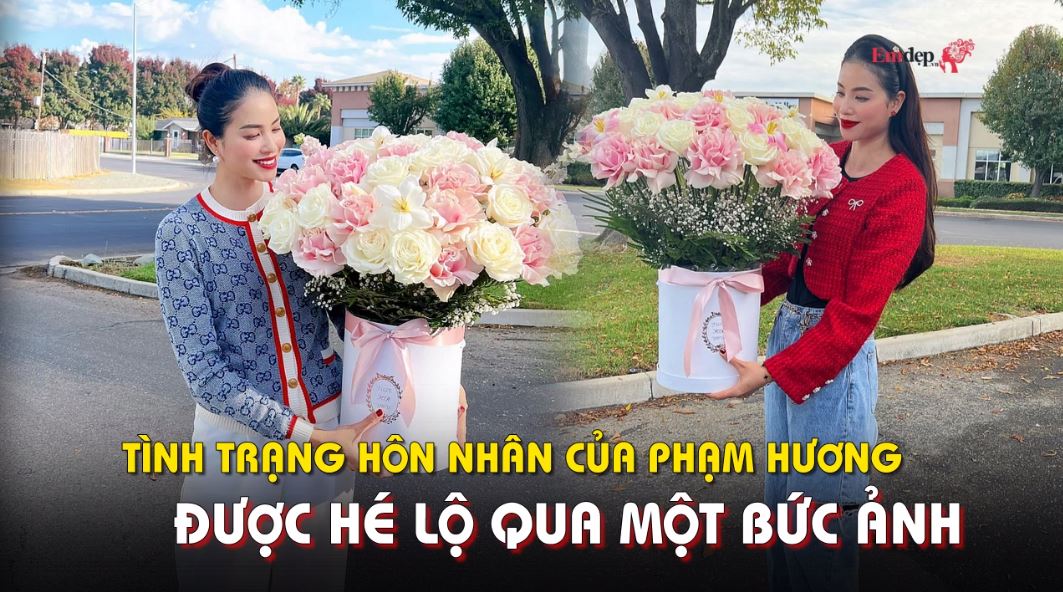 Tình trạng hôn nhân của Phạm Hương được hé lộ qua một bức ảnh